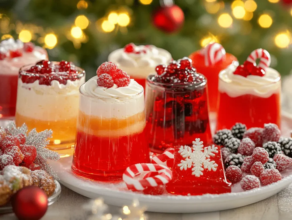 Christmas Jello Recipes You Must Try for a Magical Holiday 3 Christmas Jello Recipes You Must Try for a Magical Holiday Different Christmas Jello dessert variations on a festive holiday platter.