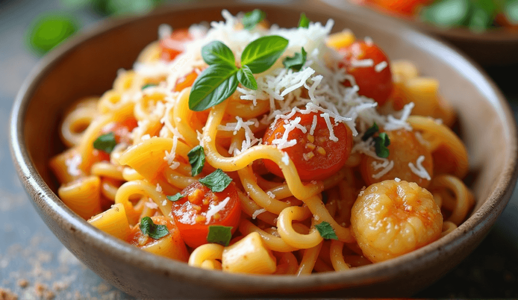 Quick and Healthy High Protein Pasta Recipes You’ll Love 2 Quick and Healthy High Protein Pasta Recipes You’ll Love A bowl of delicious high-protein pasta with a rich, creamy sauce, topped with fresh herbs and Parmesan, served with a side of roasted vegetables.